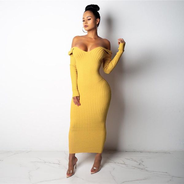 new winter ribbed knitted cotton dress women off shoulder long sleeve bodycon dress solid backless long party, Black;gray
new winter ribbed knitted cotton dress women off shoulder long sleeve bodycon dress solid backless long party, Black;gray