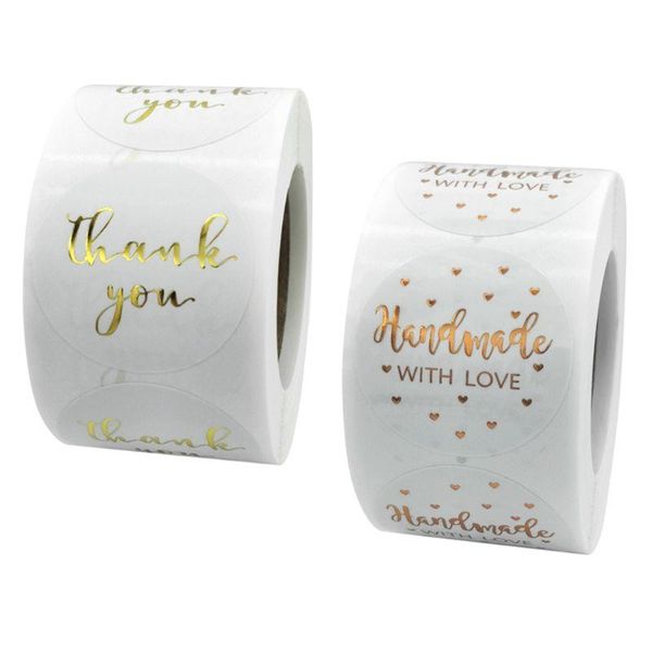 500pcs thank you handmade with love stickers seal label for wedding christmas