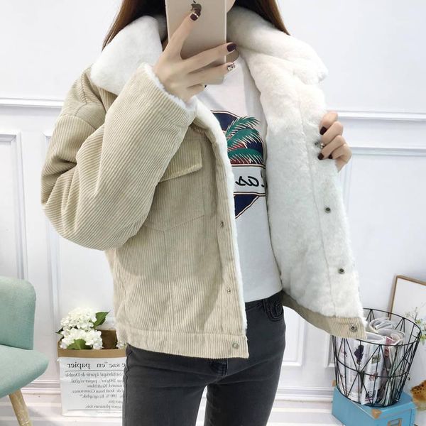 casual corduroy thick parkas women overcoat autumn winter warm lamb fur fashion outerwear women streetwear jacket female coat1, Black
casual corduroy thick parkas women overcoat autumn winter warm lamb fur fashion outerwear women streetwear jacket female coat1, Black