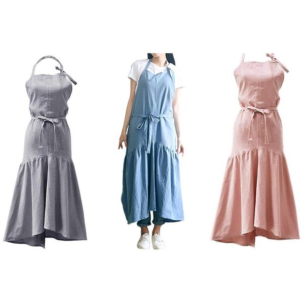 retro long vintage apron adjustable fishtail style gardening work cotton/linen blend fashion tie apron women's dress girl (adjus 
retro long vintage apron adjustable fishtail style gardening work cotton/linen blend fashion tie apron women's dress girl (adjus