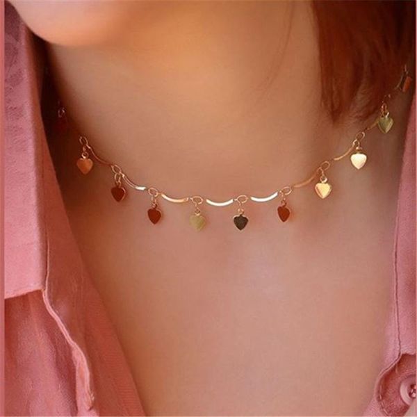 chains 2021 cute heart necklaces gold color jewelry chain tassel love bohemia chokers necklace for women, Silver
chains 2021 cute heart necklaces gold color jewelry chain tassel love bohemia chokers necklace for women, Silver