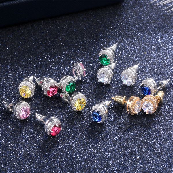 7 colors europe and america ale cute earrings 18k gold plated bling cz diamond stone earings studs for girls women nice gift, Golden;silver
7 colors europe and america ale cute earrings 18k gold plated bling cz diamond stone earings studs for girls women nice gift, Golden;silver