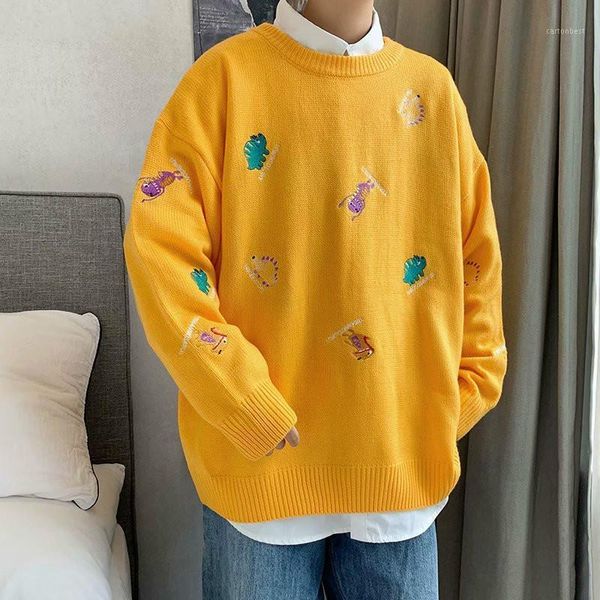 men's sweaters men korean long sleeve pullovers 2021 mens fashions casual oversized knitted sweater autumn oversize men1, White;black
men's sweaters men korean long sleeve pullovers 2021 mens fashions casual oversized knitted sweater autumn oversize men1, White;black