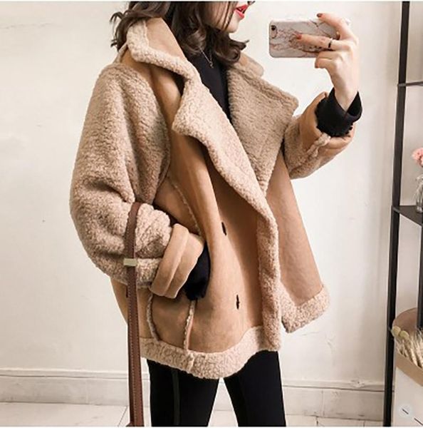 women's fur & faux winter leather suede short jackets women korean cropped outerwear motto biker loose female clothing plus size 4xl co, Black
women's fur & faux winter leather suede short jackets women korean cropped outerwear motto biker loose female clothing plus size 4xl co, Black