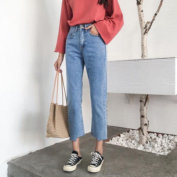 women's jeans light blue ladies high waist pants irregular slim straight leg denim femme 2021 korean casual baggy for women1
women's jeans light blue ladies high waist pants irregular slim straight leg denim femme 2021 korean casual baggy for women1