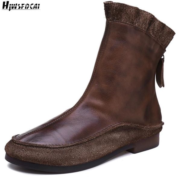 hjwsfdcai manual stitching zipper women boots genuine leather soft casual ladies shoes british wind comfortable punk mujer shoes, Black
hjwsfdcai manual stitching zipper women boots genuine leather soft casual ladies shoes british wind comfortable punk mujer shoes, Black