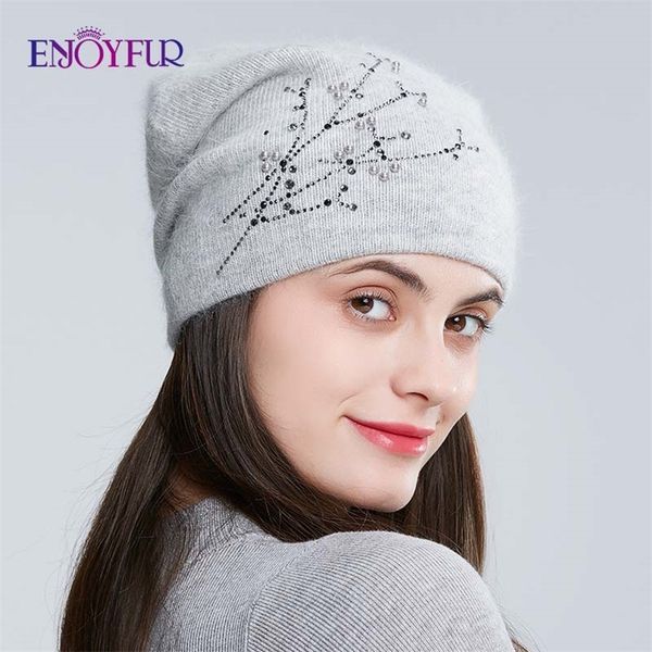 enjoyfur rhinestones knitted winter hats for women warm angora rabbit female cap lady's autumn thick beanies 201215, Blue;gray
enjoyfur rhinestones knitted winter hats for women warm angora rabbit female cap lady's autumn thick beanies 201215, Blue;gray