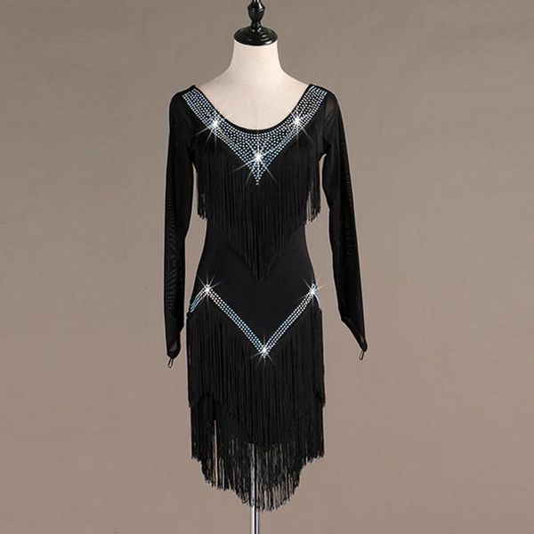 stage wear modern ballroom latin dance dress girls kids tassel black/purple/blue lady fringe long-sleeved black dre, Black;red
stage wear modern ballroom latin dance dress girls kids tassel black/purple/blue lady fringe long-sleeved black dre, Black;red