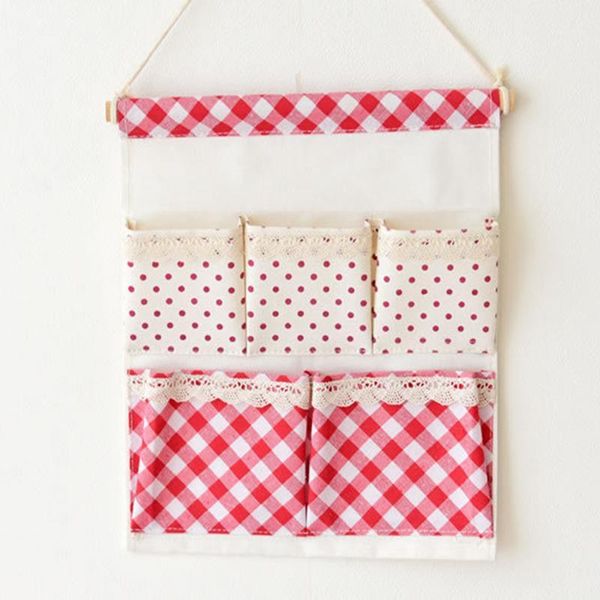 storage boxes & bins red plaid cotton and linen household goods portable hanging bag five pockets dot fabric sundries bag1
storage boxes & bins red plaid cotton and linen household goods portable hanging bag five pockets dot fabric sundries bag1