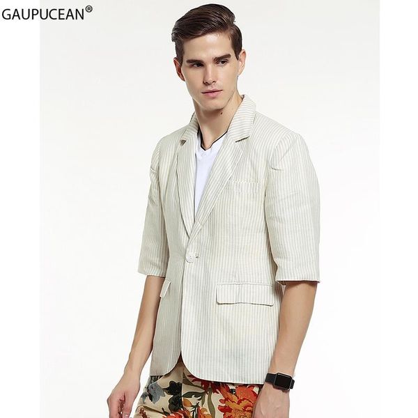 100% linen flax natural summer quality man blazer striped beige khaki male half sleeve single one button men casual suit jacket, White;black
100% linen flax natural summer quality man blazer striped beige khaki male half sleeve single one button men casual suit jacket, White;black