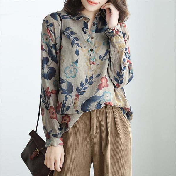 johnature vintage cotton linen shirts for women print floral button 2020 summer long sleeve loose blouses female 9 color shirts, White
johnature vintage cotton linen shirts for women print floral button 2020 summer long sleeve loose blouses female 9 color shirts, White