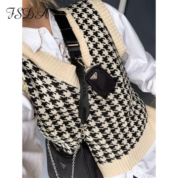 fsda 2020 women houndstooth vest sweater casual v neck sleeveless autumn winter jumper knitted korean style pullover loose h bbydbh
fsda 2020 women houndstooth vest sweater casual v neck sleeveless autumn winter jumper knitted korean style pullover loose h bbydbh