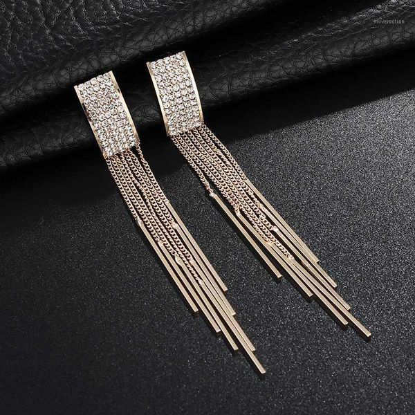 2020 new fashion gold color long crystal tassel dangle earrings for women wedding drop earing brinco fashion jewelry wholesale1, Silver
2020 new fashion gold color long crystal tassel dangle earrings for women wedding drop earing brinco fashion jewelry wholesale1, Silver