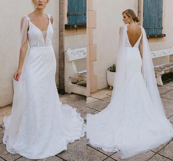 2022 lace mermaid wedding dresses sleeveless bridal gown v neck back tulle applique sweep train spaghetti straps vestido de novia, White
2022 lace mermaid wedding dresses sleeveless bridal gown v neck back tulle applique sweep train spaghetti straps vestido de novia, White