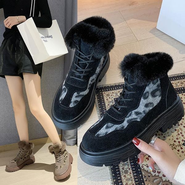 boots fashion trend leopard thick-soled high-shoes plus velvet warm cotton autumn and winter casual women's, Black
boots fashion trend leopard thick-soled high-shoes plus velvet warm cotton autumn and winter casual women's, Black