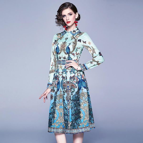 new arrival spring retro cartoon floral printed elegant shirts dress women luxury casual runway slim fit maxi dresses vestidos, Black;gray
new arrival spring retro cartoon floral printed elegant shirts dress women luxury casual runway slim fit maxi dresses vestidos, Black;gray