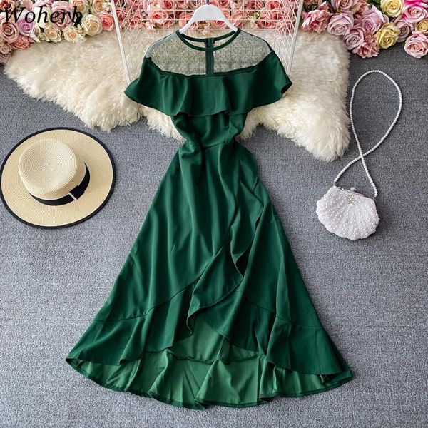 woherb 2021 summer solid ruffle dress korean elegant mesh see through elegant long dresses chic robes a-line vestidos sweet, Black;gray
woherb 2021 summer solid ruffle dress korean elegant mesh see through elegant long dresses chic robes a-line vestidos sweet, Black;gray