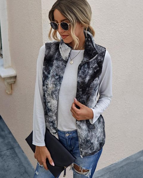 2021 new womens fashion ziptie dye print fuzzy fluffy sleeveless vest high neck waistcoats gilets jackets outerwear yvrm, Black;white
2021 new womens fashion ziptie dye print fuzzy fluffy sleeveless vest high neck waistcoats gilets jackets outerwear yvrm, Black;white