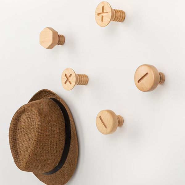 hooks & rails 1pcs creative screw shape solid wood hook wall mounted wooden organizer coat key hanger clothes hanging rack, maple
hooks & rails 1pcs creative screw shape solid wood hook wall mounted wooden organizer coat key hanger clothes hanging rack, maple