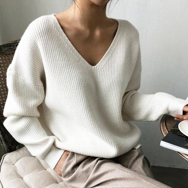 casual women long batwing sleeve v neck irregular hem loose ribbed knitted sweater oversized pullover sweater, White;black
casual women long batwing sleeve v neck irregular hem loose ribbed knitted sweater oversized pullover sweater, White;black
