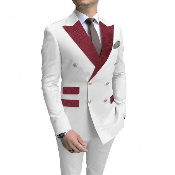 men's suits & blazers 2021 burgundy paisley lapel mens wedding groom man jacket double breasted slim fit men for prom dinner party, White;black
men's suits & blazers 2021 burgundy paisley lapel mens wedding groom man jacket double breasted slim fit men for prom dinner party, White;black