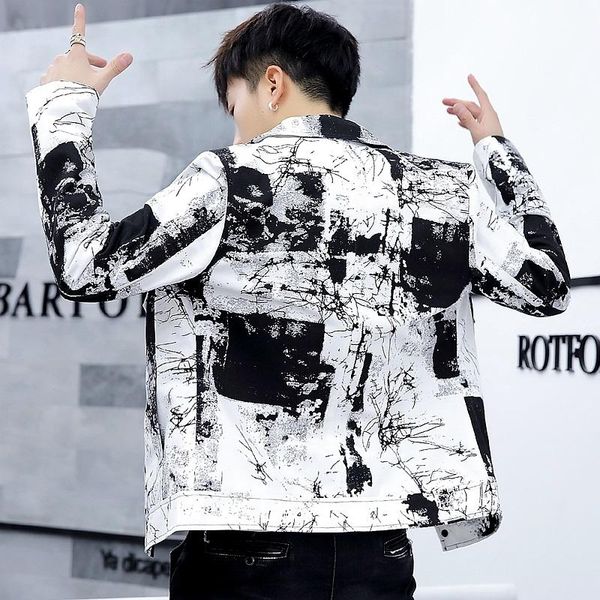 men's jackets mens stylish printing short jacket thin jeans coat casual boys splashing ink m-3xl coats s146, Black;brown
men's jackets mens stylish printing short jacket thin jeans coat casual boys splashing ink m-3xl coats s146, Black;brown