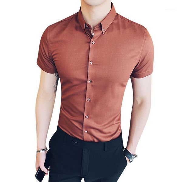men's dress shirts mens 2021 england style slim fit short sleeve solid shirt men casual button down shirt1, White;black
men's dress shirts mens 2021 england style slim fit short sleeve solid shirt men casual button down shirt1, White;black