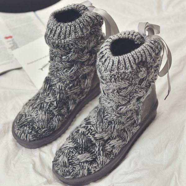 original design women boot winter snow boots classic mid warm boots bow weave wool knitting fashion luxurys designers shoes 2 colors, Black
original design women boot winter snow boots classic mid warm boots bow weave wool knitting fashion luxurys designers shoes 2 colors, Black