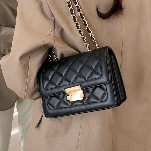 black quilted chain messenger women's bag small flap crossbody bags quality leather handbag female rhombus lattice shoulder bag
black quilted chain messenger women's bag small flap crossbody bags quality leather handbag female rhombus lattice shoulder bag