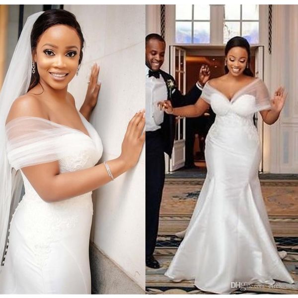 2021 new simple plus size wedding gowns off the shoulder tulle satin satin.....african beach applets dressed as a bride im21, White
2021 new simple plus size wedding gowns off the shoulder tulle satin satin.....african beach applets dressed as a bride im21, White