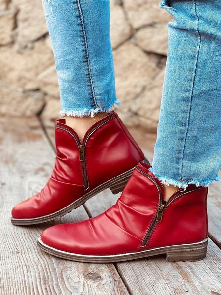 boots women ankle zipper pu leather ladies shoes fashion pumps folds casual shoe low heels plus size woman footwear 2021 1, Black 
boots women ankle zipper pu leather ladies shoes fashion pumps folds casual shoe low heels plus size woman footwear 2021 1, Black