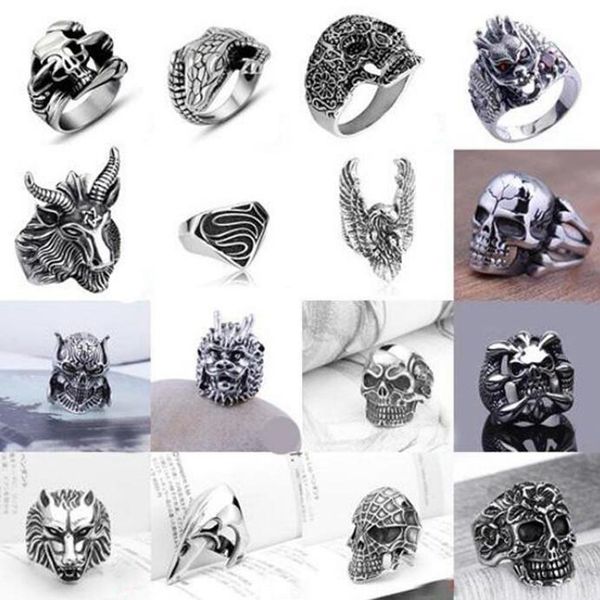 fashion retro cool men stainless steel punk skull biker rings men retro hip hop cluster rings jewelry gift ing, Golden;silver
fashion retro cool men stainless steel punk skull biker rings men retro hip hop cluster rings jewelry gift ing, Golden;silver