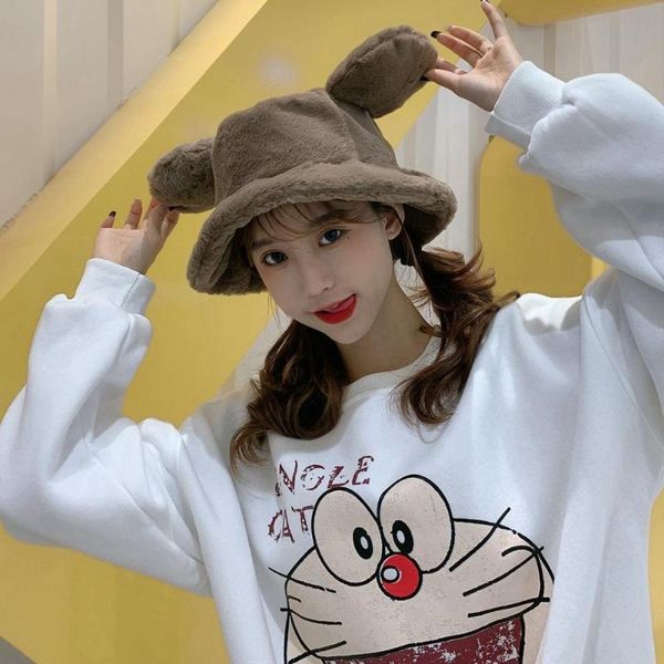 beanie/skull caps autumn and winter girls' sweet ears imitation hair fisherman's cap basin plush warm hat student lady woman, Blue;gray
beanie/skull caps autumn and winter girls' sweet ears imitation hair fisherman's cap basin plush warm hat student lady woman, Blue;gray