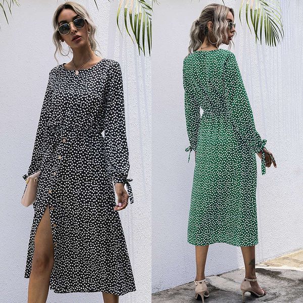 polka dot dress women's autumn and winter decoration with a-line skirt, Black;gray
polka dot dress women's autumn and winter decoration with a-line skirt, Black;gray