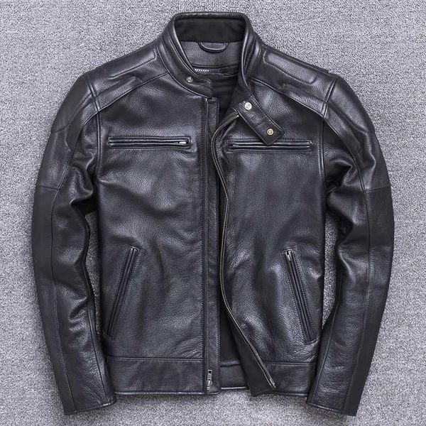men's leather & faux zvaqs men's thick cow jacket brand designer genuine classic bomber vintage warm motorcycle biker coat1, Black
men's leather & faux zvaqs men's thick cow jacket brand designer genuine classic bomber vintage warm motorcycle biker coat1, Black