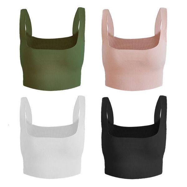 womens summer sleeveless wide strap crop solid color thread ribbed knitted vest square neck backless casual camisole, White
womens summer sleeveless wide strap crop solid color thread ribbed knitted vest square neck backless casual camisole, White