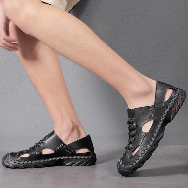 genuine leather sandals men shoes handmade sewing cow leather men sandals summer sandal breathable shoes male chaussure homme #cy5u, Black
genuine leather sandals men shoes handmade sewing cow leather men sandals summer sandal breathable shoes male chaussure homme #cy5u, Black