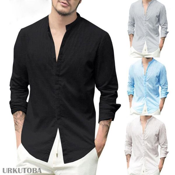 summer brief style mens cotton linen long sleeve v-neck shirt loose casual single breasted plain color shirts 1, White;black
summer brief style mens cotton linen long sleeve v-neck shirt loose casual single breasted plain color shirts 1, White;black