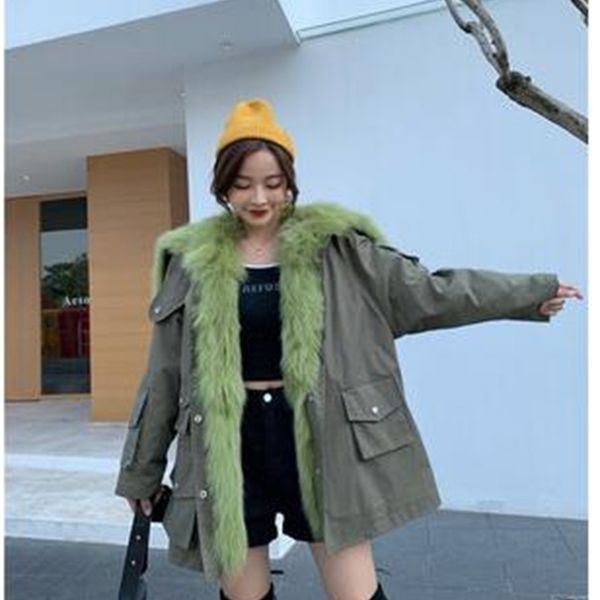 duck 2020 collar down real winter fur coat women parka natural fox raccoon skin detachable loose ae33, Black 
duck 2020 collar down real winter fur coat women parka natural fox raccoon skin detachable loose ae33, Black