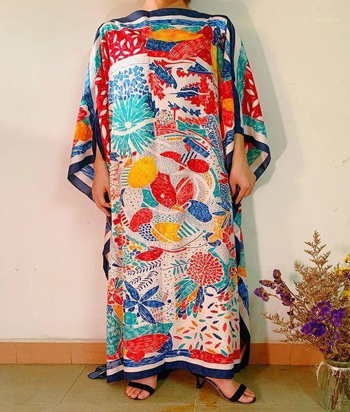2020 summer holiday print floral beach long dress women loose silk kaftan maxi dress african dresses for women1, Red
2020 summer holiday print floral beach long dress women loose silk kaftan maxi dress african dresses for women1, Red