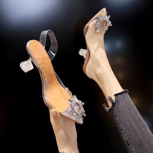 sandals 2021 summer korean transparent belt pointed sequin drill shallow mouth wine cup heel sleeve foot high sandal female, Black
sandals 2021 summer korean transparent belt pointed sequin drill shallow mouth wine cup heel sleeve foot high sandal female, Black