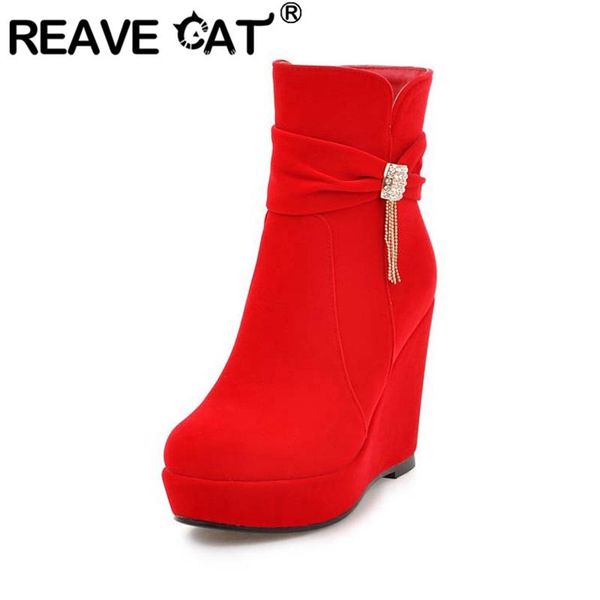 boots reave cat woman winter warm ankle round toe wedge heel high platform tassel rhinestone zipper casual party a2775, Black
boots reave cat woman winter warm ankle round toe wedge heel high platform tassel rhinestone zipper casual party a2775, Black