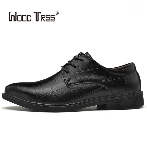 dress shoes woodtree men's leather lace oxford fashion retro elegant work business1, Black
