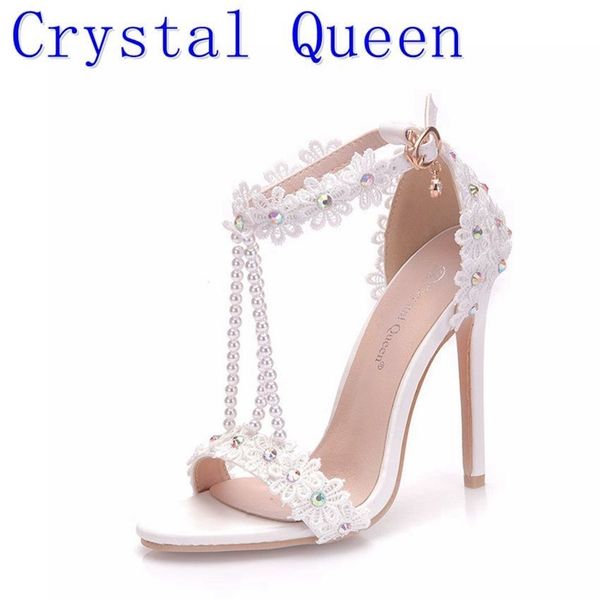 crystal queen women sandals white lace flowers pearl tassel bridal super heel fine high heels slender bridal shoes wedding shoes y200405, Black
crystal queen women sandals white lace flowers pearl tassel bridal super heel fine high heels slender bridal shoes wedding shoes y200405, Black