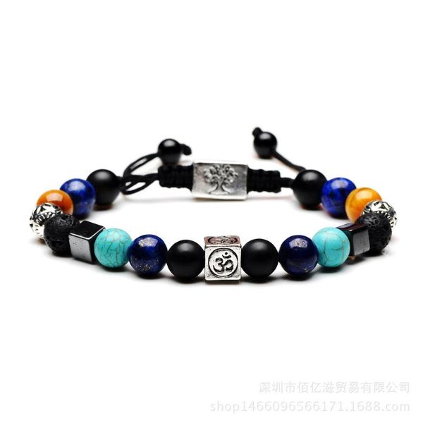 8mm natural stone mix and match square tree of life fashion braided bracelet, Black
8mm natural stone mix and match square tree of life fashion braided bracelet, Black