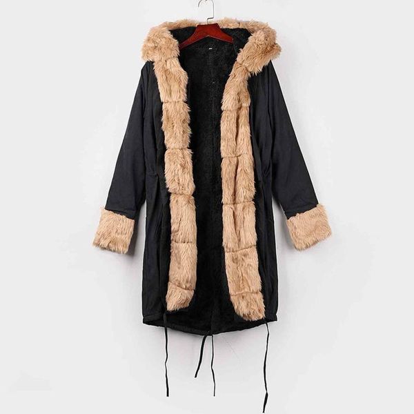 women winter warm parkas fleece denim jacket hooded faux fur coat fishtail long sleeves overcoat winter clothes woman jacket, Black
women winter warm parkas fleece denim jacket hooded faux fur coat fishtail long sleeves overcoat winter clothes woman jacket, Black