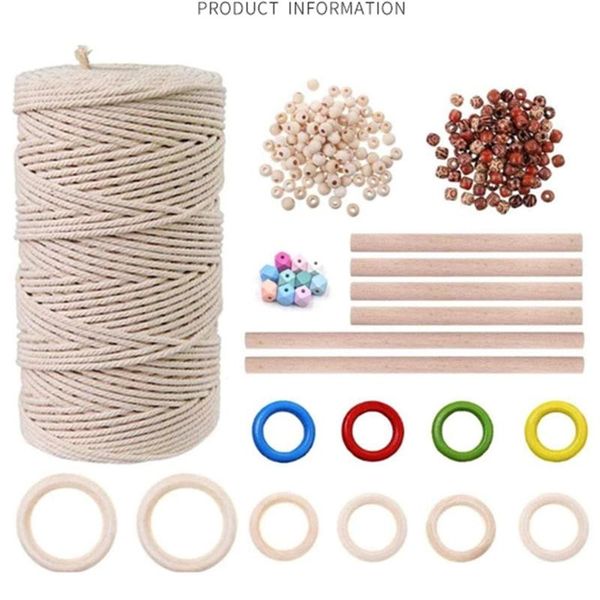 diy crafts macrame cord macrame rope with wood beads wood ring and wooden stick for tapestry wall hanging, Black;white
diy crafts macrame cord macrame rope with wood beads wood ring and wooden stick for tapestry wall hanging, Black;white