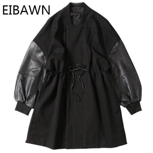 global station spring new trend leather windbreaker women sheepskin stitching large size version mid-long leather coat 201030, Black
global station spring new trend leather windbreaker women sheepskin stitching large size version mid-long leather coat 201030, Black
