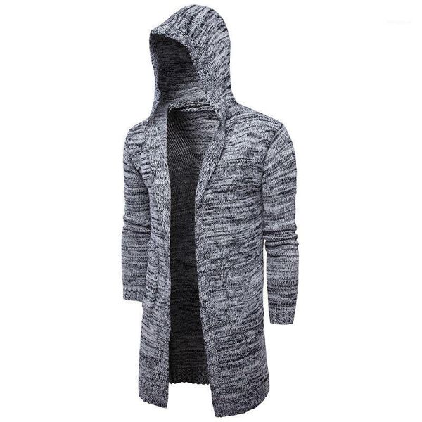 mens long hooded cardigan open front solid color knitted sweater outwear coat1, White;black
mens long hooded cardigan open front solid color knitted sweater outwear coat1, White;black