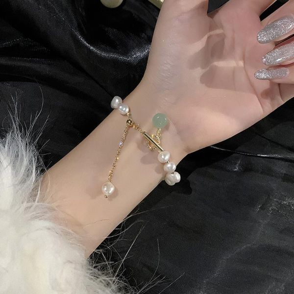 classic fashion natural stone pearl pendant bracelet for woman exquisite crystal new lucky anniversary gift, Black
classic fashion natural stone pearl pendant bracelet for woman exquisite crystal new lucky anniversary gift, Black